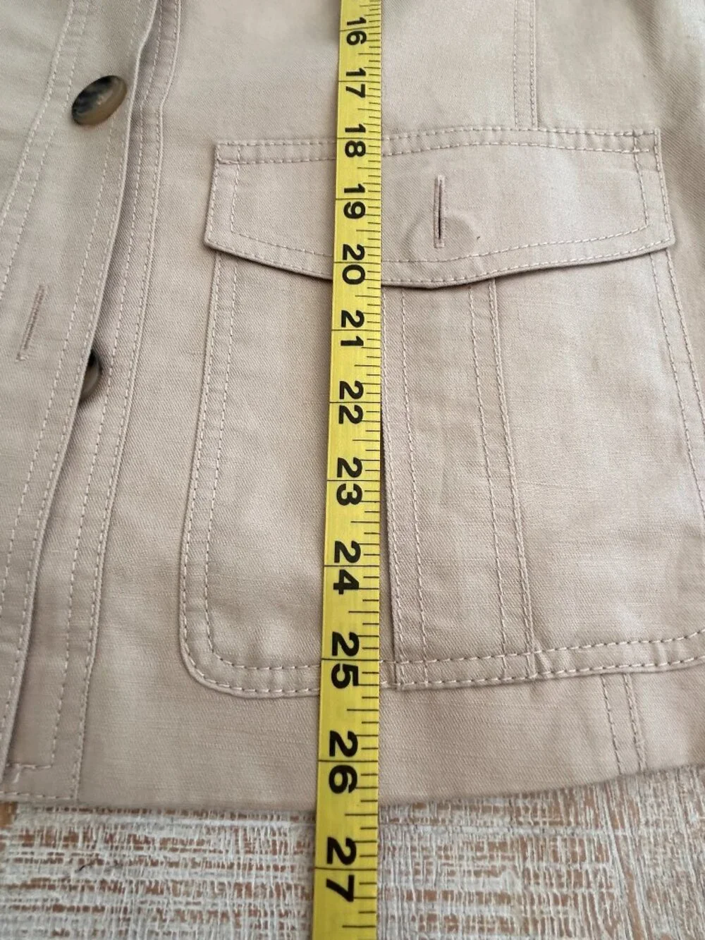 Ann Taylor Lined Safari Utility Jacket Beige/Tan/Creme Linen Cotton Size 8